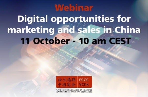 Webinar: Digital opportunities for marketing and sales in China - 11 October – 10 am CEST