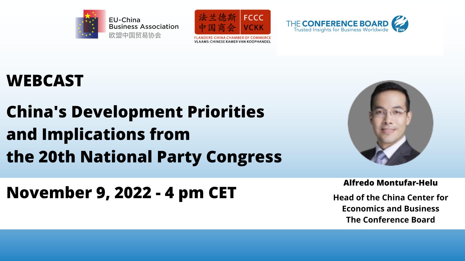 Webcast: China's Development Priorities and Implications from the 20th National Party Congress – November 9, 2022 – 4 pm CET