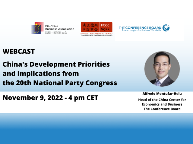 Webcast: China's Development Priorities and Implications from the 20th National Party Congress - November 9 - 4 pm CET