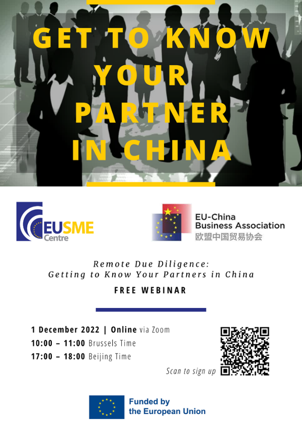 Webinar: “Get to know your partner in China” – December 1, 10 am CET