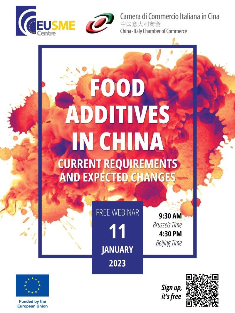 Webinar on 11 January: Food Additives in China – Current Requirements and Expected Changes