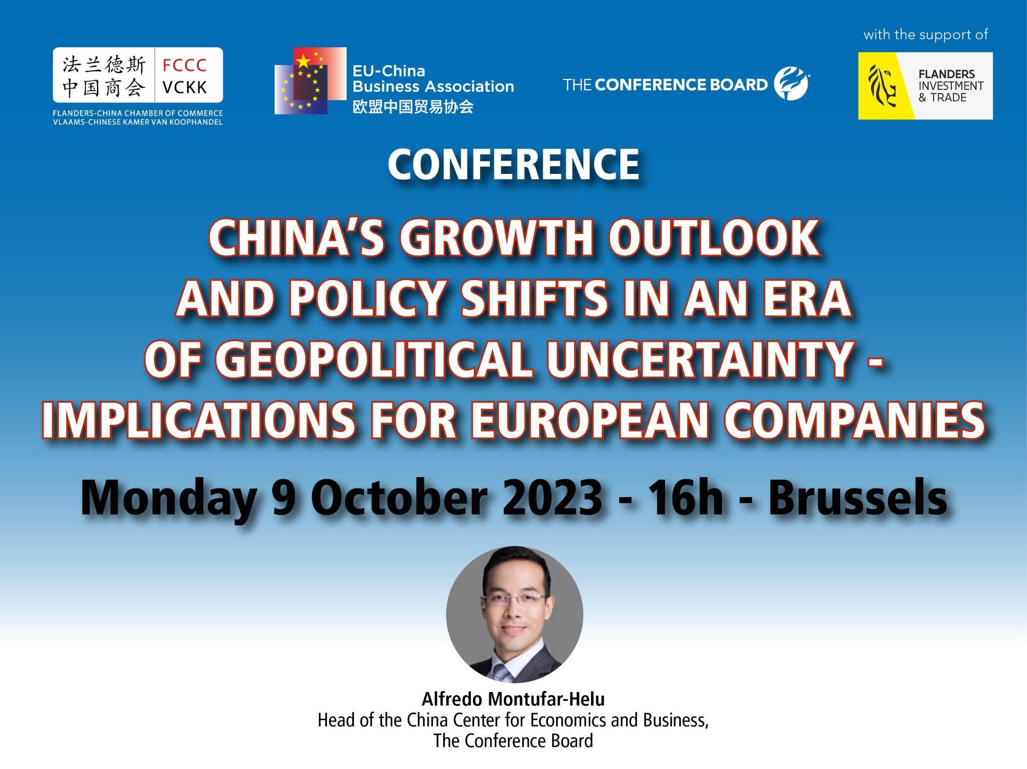 In-person briefing: China's Growth Outlook and Policy Shifts in an Era of Geopolitical Uncertainty - Implications for European Companies - 9 October 2023 - 16h00 CEST - Brussels