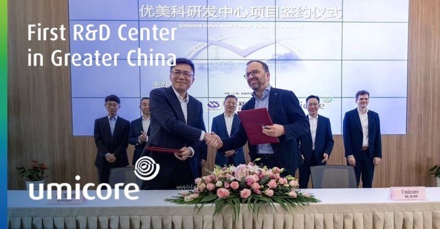 Umicore signs agreement for first R&D center in China