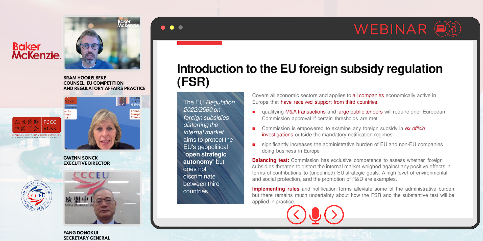 Webinar: Foreign subsidies regulations for doing business with China - 5 December 2023