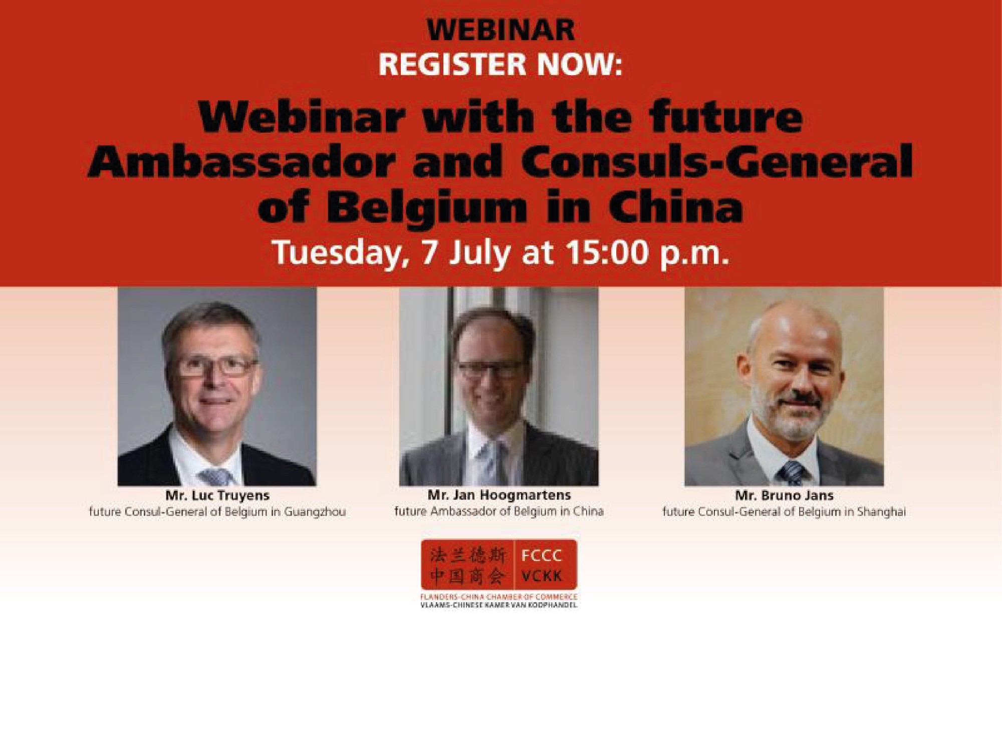 Webinar with the future Ambassador in China and the Consuls-General of Belgium in Shanghai and Guangzhou