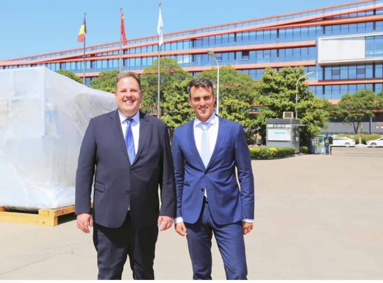 Mr. Frank Van Eynde, Flemish Economic Representative in Shanghai, visits Jensen Industrial Washing Technologies (Xuzhou)