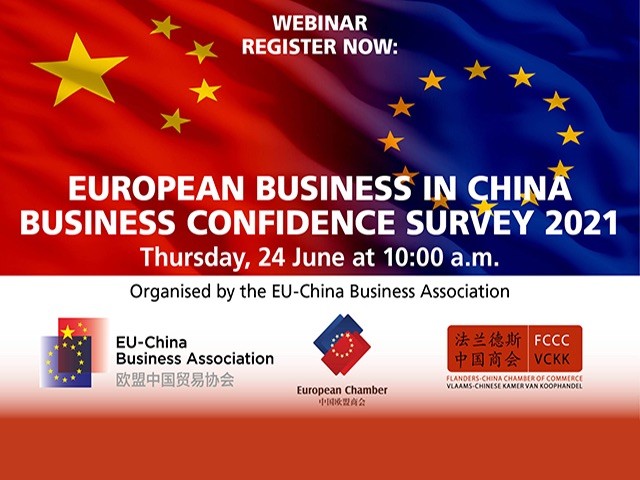 Webinar: “European Business in China: Business Confidence Survey 2021” 24 June 2021, 10:00 am