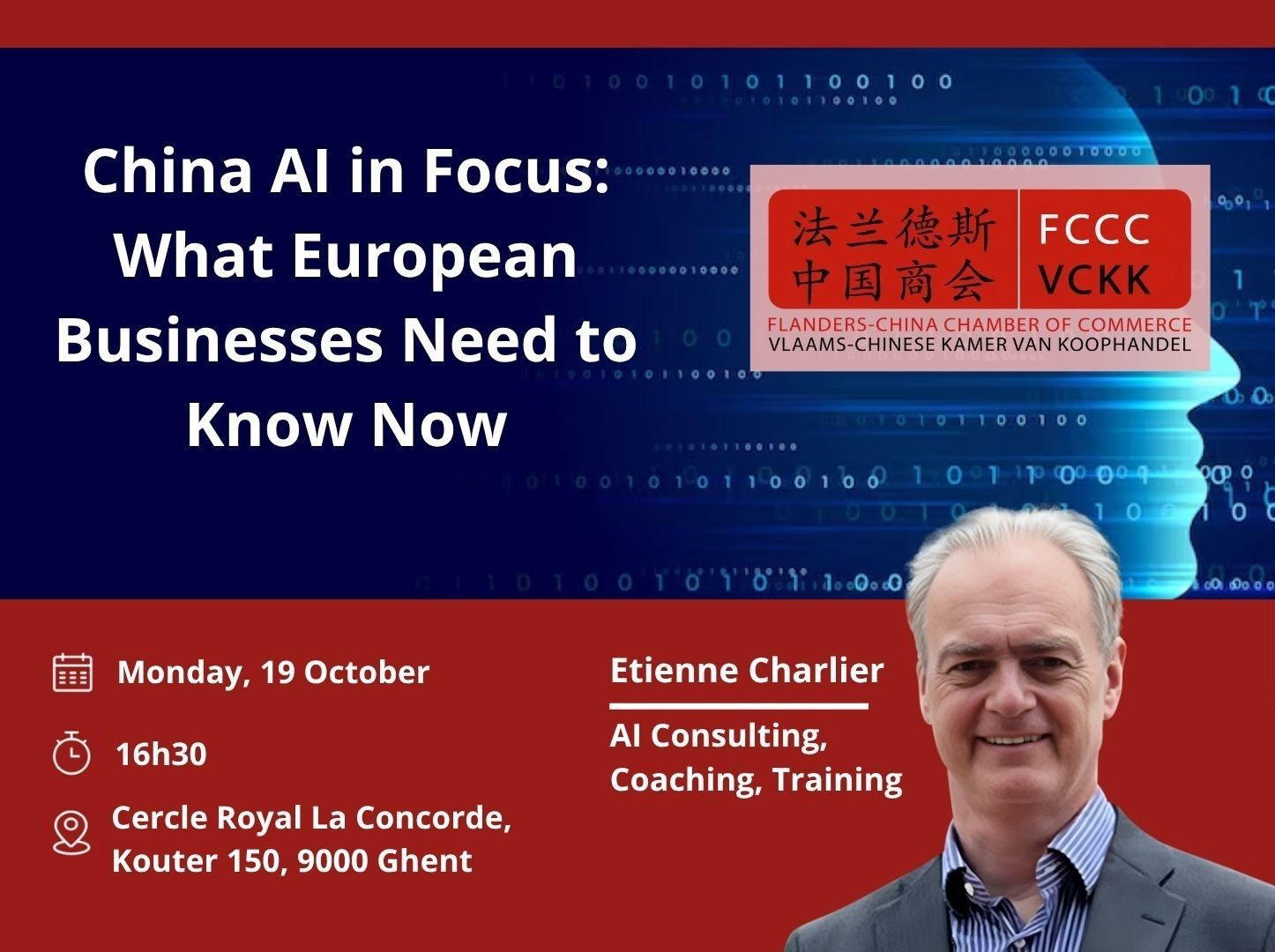 In-person Keynote | China AI in Focus: What European Businesses Need to Know Now | 19 October | 16h30 | Ghent