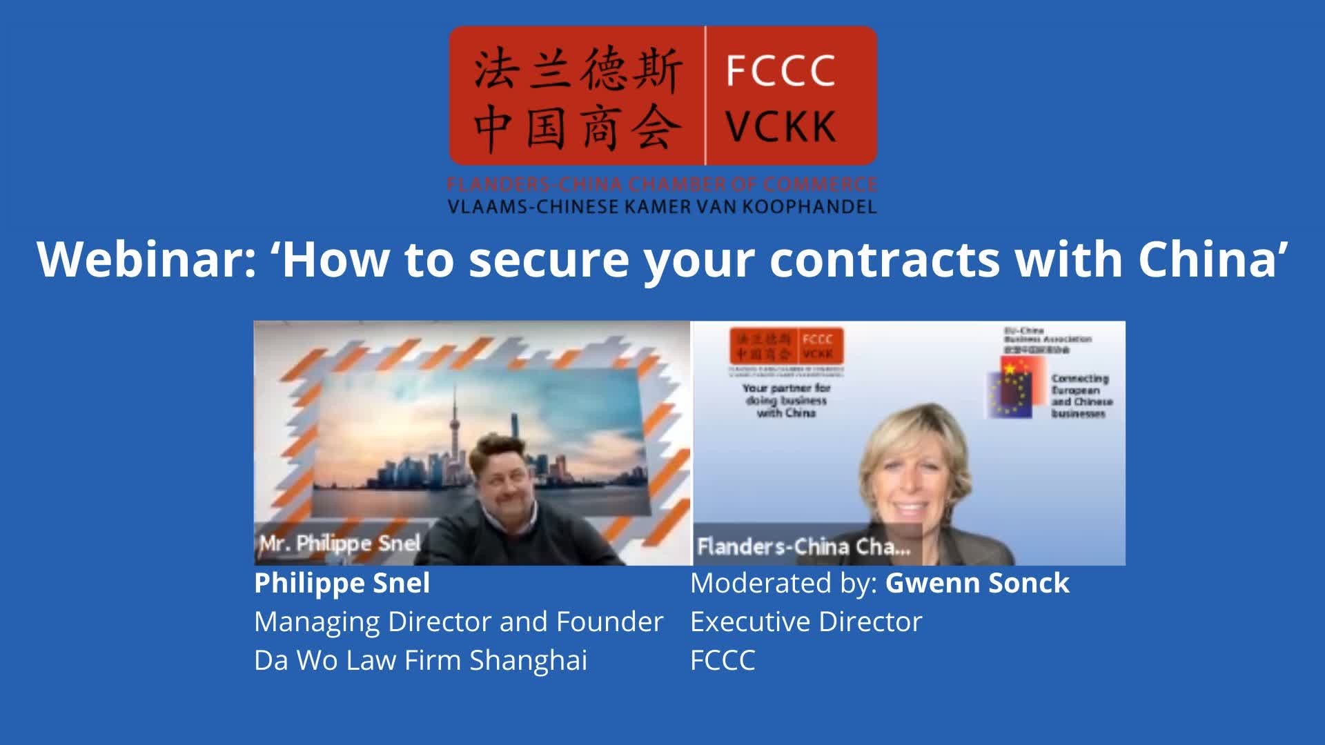 Webinar: How to secure your Chinese contract while the borders are closed 26 October 2021