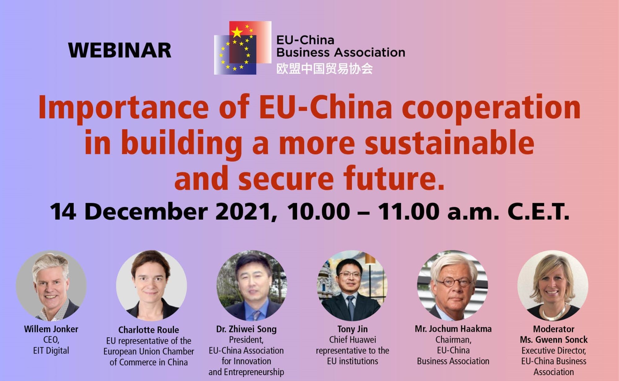 Webinar: The importance of EU-China co-operation in building a more sustainable and secure future